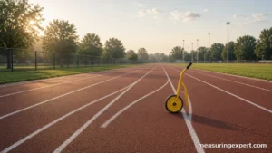 Running track used to picture how many yards in a mile