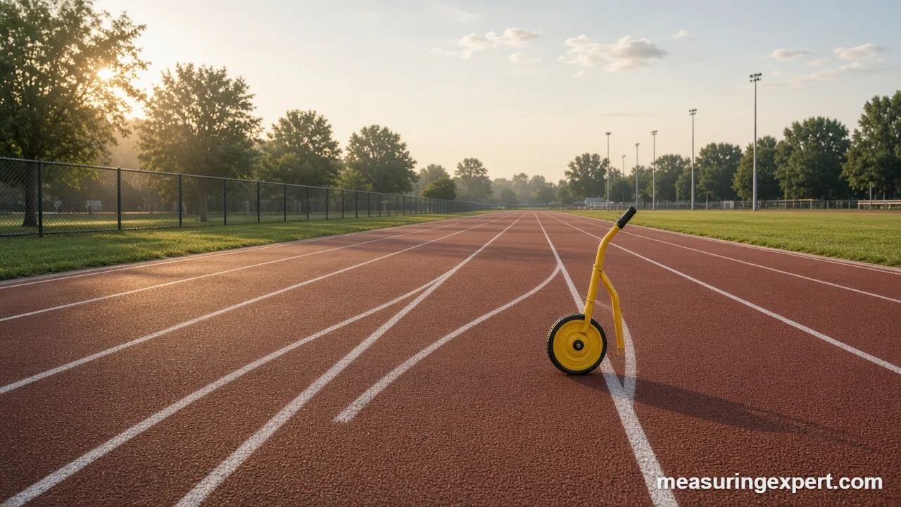 Running track used to picture how many yards in a mile